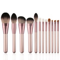 12pcs Makeup Brushes Makeup Brush Set Soft Fiber Bristles Solid Wood Handle For Beginners