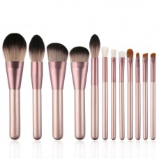 12pcs Makeup Brushes Makeup Brush Set Soft Fiber Bristles Solid Wood Handle For Beginners