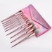 10pcs Professional Makeup Brush Set + Laser PU Bag For Powder Blush Foundation Highlight Eyeshadow