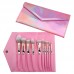 10pcs Professional Makeup Brush Set + Laser PU Bag For Powder Blush Foundation Highlight Eyeshadow