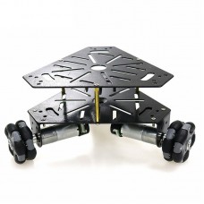 3WD 58mm Mecanum Wheel Robot Car Chassis 2-Tier + 9V 150RPM 25mm Motors w/ Encoder Unassembled