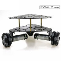 3WD 58mm Mecanum Wheel Robot Car Chassis 2-Tier + 12V 300RPM 25mm Motors without Encoder Unassembled