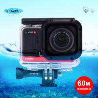 60M Underwater Waterproof Camera Housing Diving Case For Insta360 ONE R 1.0 Inch Edition PU489T