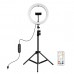 PKT3081B 10.2" RGBW Dimmable LED Ring Light Fill Light 168pcs LED Beads PU504B + 1.1M Tripod Stand