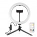 PKT3082B 10.2" RGBW Dimmable LED Ring Light Fill Light 168pcs LED Beads PU504B + 8.3cm Tripod Stand