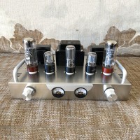 6N9P EL34 Spartan X1 Tube Amplifier Kit 6.5W+6.5W Power Amp Stainless Steel with Meter Unassembled