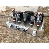 6N9P EL34 Spartan X1 Tube Amplifier 6.5W+6.5W Power Amp Stainless Steel with Meter Finished Product