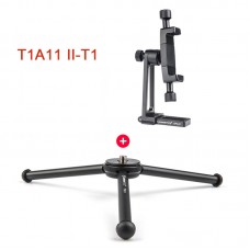 T1A11-II-T1 Kit Pocket Tripod Mini Tripod Portable Desktop Phone Camera Tripod with Phone Clamp