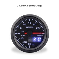 SINCOTECH 2" 52mm Car Booster Gauge -30~30PSI Pointer Turbo Bar Boost 7-Color LED DO636 for 12V Car