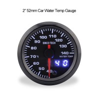 SINCOTECH 2" 52mm Car Water Temp Gauge Water Temperature Meter 40~140℃ 7-Color LED DO636 for 12V Car 