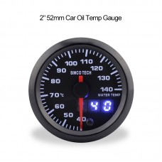 SINCOTECH 2" 52mm Car Oil Temp Gauge Oil Temperature Meter 40~140℃ 7-Color LED DO636 for 12V Car 