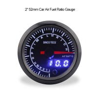 SINCOTECH 2" 52mm Car Air Fuel Ratio Gauge Meter Lean-Optimal-Rich Range 7-Color LED DO636 for 12V Car