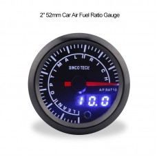 SINCOTECH 2" 52mm Car Air Fuel Ratio Gauge Meter Lean-Optimal-Rich Range 7-Color LED DO636 for 12V Car