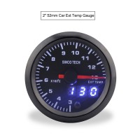 SINCOTECH 2" 52mm Car Ext Temp Gauge Exhaust Gas Temperature Meter EGT Gauge DO636 for 12V Car 