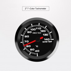 SINCOTECH 2" 7-Color Car Tachometer 52mm 1000RPM Tachoscope Gauge Revolution Meter DO637 for 12V Car