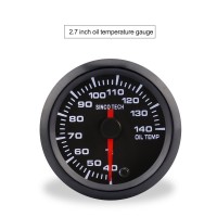 SINCOTECH 2" 7-Color Car Oil Temp Gauge 52mm Oil Temperature Meter 40~140℃ DO637 for 12V Car