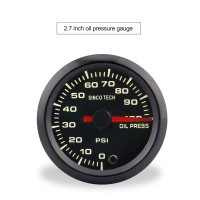 SINCOTECH 2" 7-Color Car Oil Press Gauge Oil Pressure Meter 52mm 0~100PSI DO637 for 12V Car