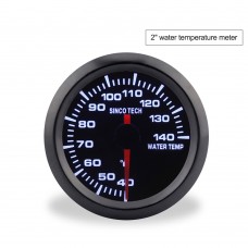 SINCOTECH 2" 52mm Car Water Temp Gauge Monochrome Water Temperature Meter 40~140℃ DO638 for 12V Car 