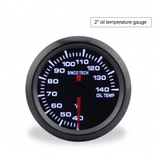 SINCOTECH 2" 52mm Car Oil Temp Gauge Monochrome Oil Temperature Meter 40~140℃ DO638 for 12V Car 