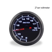 SINCOTECH 2" 52mm Car Voltage Gauge 8-18V Voltmeter Volts Meter Monochrome DO638 for 12V Car 