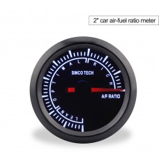 SINCOTECH 2" 52mm Car Air Fuel Ratio Gauge Meter Lean-Optimal-Rich Range DO638 for 12V Car 