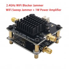 2.4GHz WiFi Blocker WiFi Sweep Frequency Development Board WiFi Signal Blocker + 1W Power Amplifier