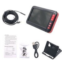 Industrial Endoscope Inspection Camera Waterproof 8MM Lens 1080P with 4.3" Display (10M Hard Wire) 