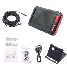 Industrial Endoscope Inspection Camera Waterproof 8MM Lens 1080P with 4.3" Display (10M Hard Wire) 