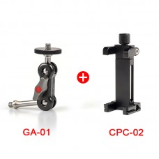 GA-01 Magic Arm + CPC-02 Mobile Phone Clamp For DSLR Camera Monitor Video Light Photography Tripod