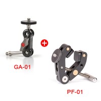 GA-01 Magic Arm + PF-01 C Clamp Adjustable Locking Knob For Ball Head Tripod Photography Accessories