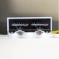 Power Amplifier VU Meter DB Level Audio Power Meter w/ Backlight Display 6.3 Double Pointer