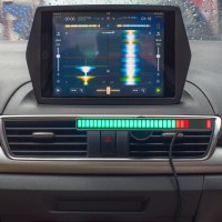 Car Sound Control Music Spectrum Light Bar Audio Music Level Indicator w/ Air Conditioning Port Mount Kit