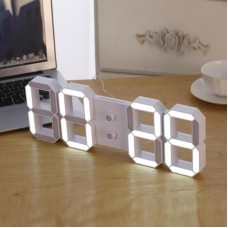 3D LED Clock Electronic Luminous Clock WiFi Version for Living Room Decoration White Light White Shell  