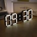3D LED Clock Electronic Luminous Clock WiFi Version for Living Room Decoration White Light Black Shell    