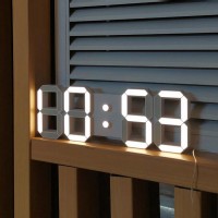 3D LED Clock Electronic Luminous Clock WiFi Version for Living Room Decoration Warm White Light White Shell  