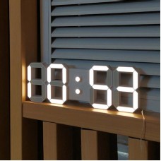 3D LED Clock Electronic Luminous Clock WiFi Version for Living Room Decoration Warm White Light White Shell  