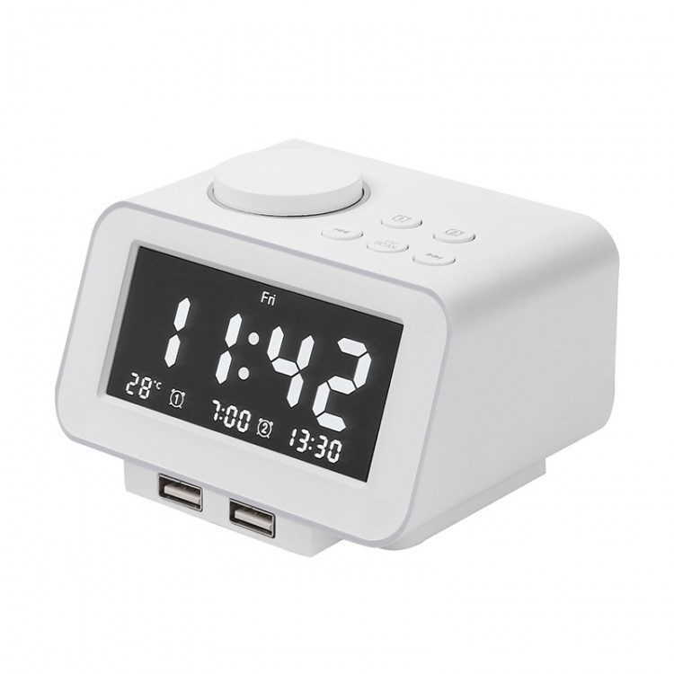 K8 Dual Alarm Clock Radio FM Desktop Snooze Alarm Clock