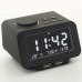 K8 Dual Alarm Clock Radio FM Desktop Snooze Alarm Clock USB Charging Display Real Time Temperature