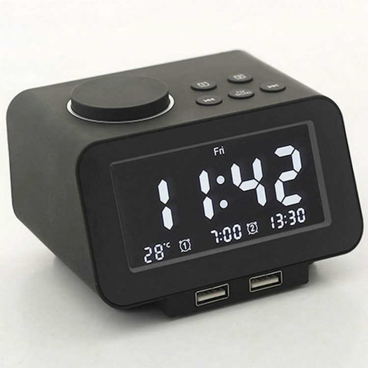 K8 Dual Alarm Clock Radio FM Desktop Snooze Alarm Clock