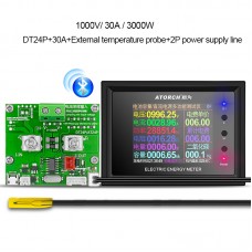 DT24 Digital Display Bluetooth Voltmeter Ammeter DC Power Meter Battery Capacity Tester w/ 30A Shunt