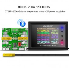 DT24 Digital Display Bluetooth DC Power Meter Voltmeter Ammeter Battery Capacity Tester w/ 200A Shunt