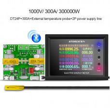 DT24 Digital Display Bluetooth DC Power Meter Voltmeter Ammeter Battery Capacity Tester w/ 300A Shunt