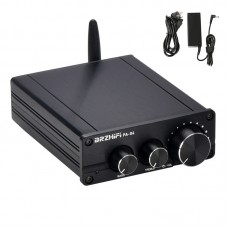 PA-04 200W 2.1 Channel Amplifier Bluetooth Mini Stereo HiFi Amp Assembled Black + Power Adapter