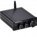 PA-04 200W 2.1 Channel Amplifier Bluetooth Mini Stereo HiFi Amp Assembled Black + Power Adapter