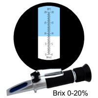 Handheld Brix Refractometer Brix Meter ATC Saccharimeter for Sugar Fruit Food Beer 0~20% Test Range