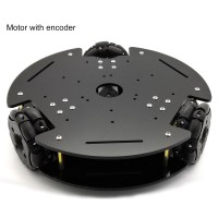 65mm Omnidirectional Three-wheel Car Chassis Kit Robot Car Chassis Platform 370 Motor with Encoder
