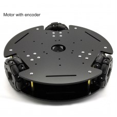 65mm Omnidirectional Three-wheel Car Chassis Kit Robot Car Chassis Platform 370 Motor with Encoder