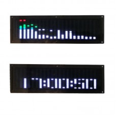 JLED20XX LED Music Spectrum Display Clock w/ Shell Sound Control Assembled 20-Segment For Speaker Amp