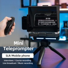 Mobile Phone Portable Teleprompter with Remote Control for Phone DSLR Recording Video Live Broadcast