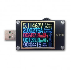 UT18 USB Tester Meter USB Voltage Current Meter Voltmeter Ammeter Charger Detector For QC4+PD3.0 PPS